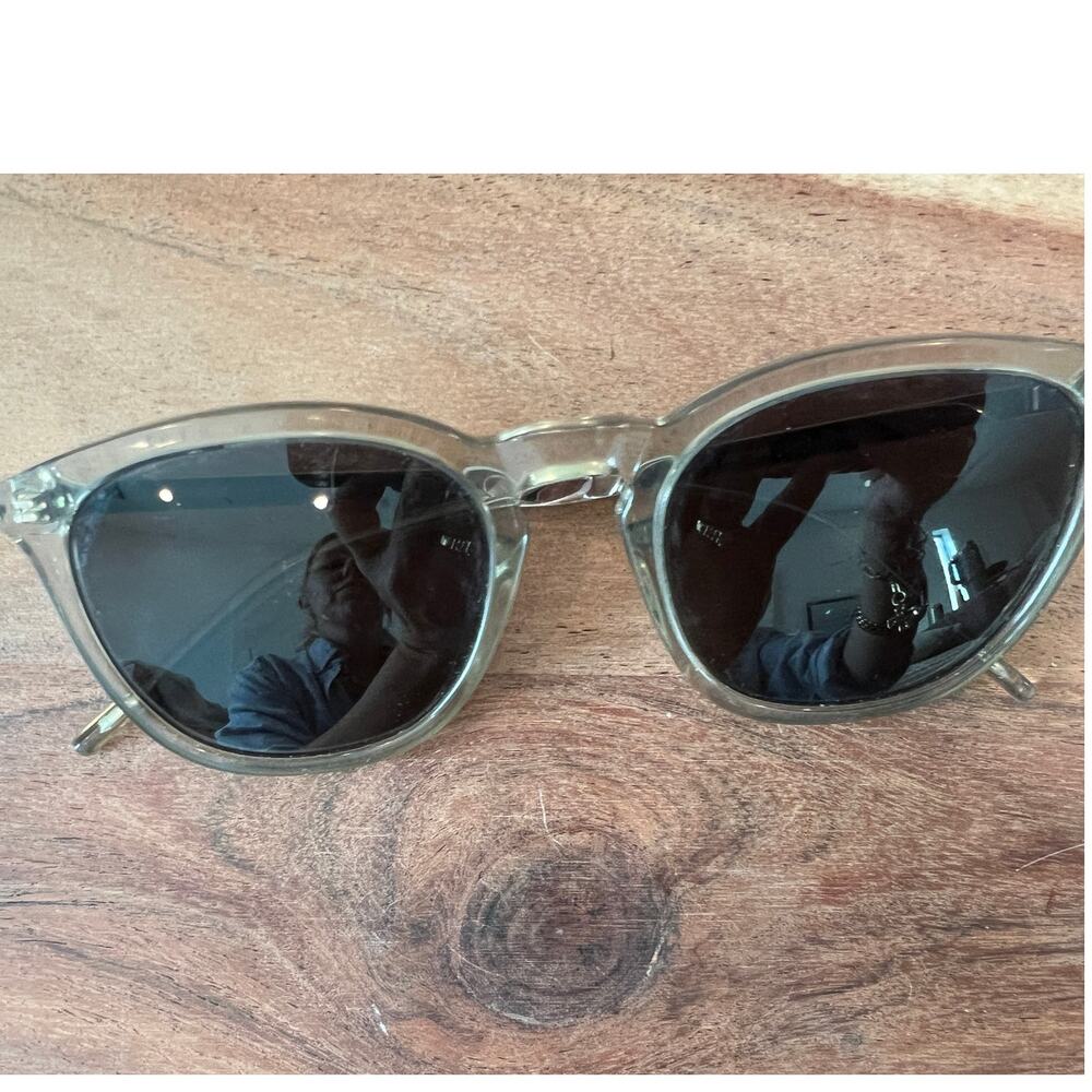 YSL Yves Saint Laurent Classic SL 28 Sunglasses Rounded Square Frame Transparent